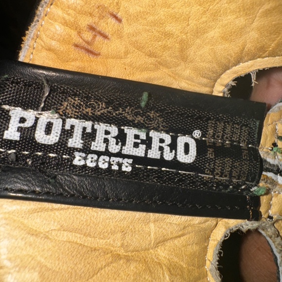 Potrero Brown Black Square Toe Rodeo Boots, Size 7.5 in Great Condition! - Picture 3 of 5